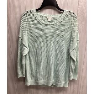 J CREW Women's (Size L) Mint Green Knit Sweater Top Long Sleeve Casual Pullover
